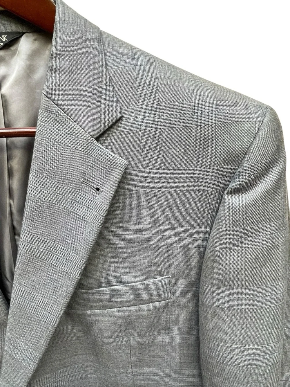 Jos A. Bank Signature Gray Glen Plaid Wool Silk Sport Coat 44R
